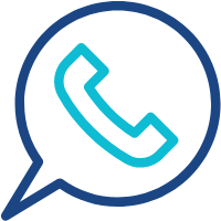 phone in a voice bubble icon