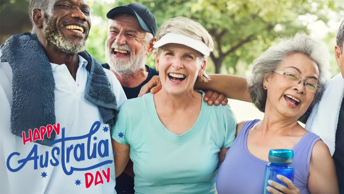 A group of elderly people having a good time